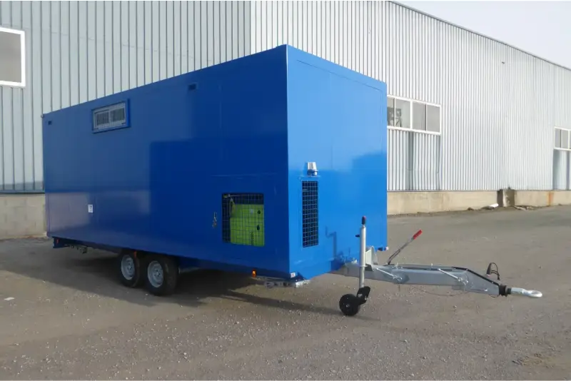 roulotte de chantier double essieu megamobile