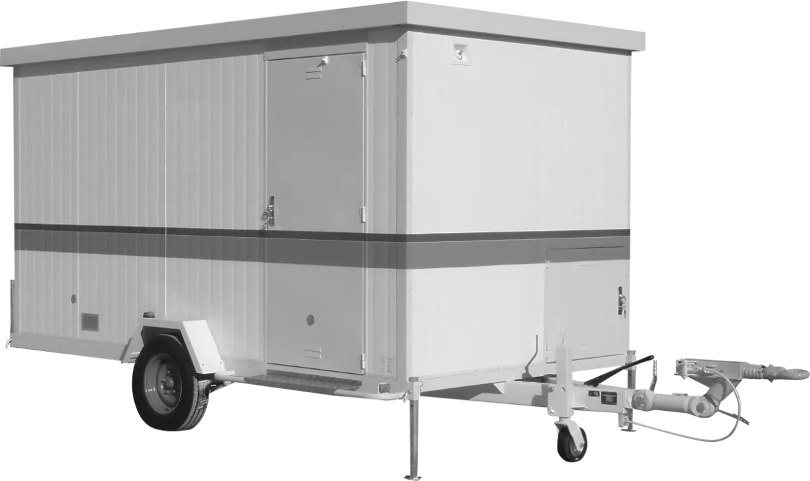 Base-vie Mégamobile simple essieu, roulotte de chantier en 6 longueurs différentes
